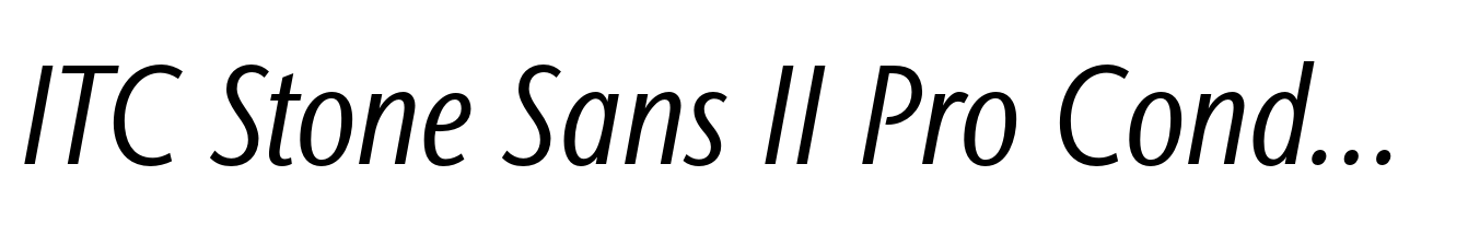 ITC Stone Sans II Pro Condensed Book Italic